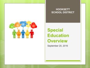 Slide 1: Hooksett School District: Special Education Overview September 20, 2016