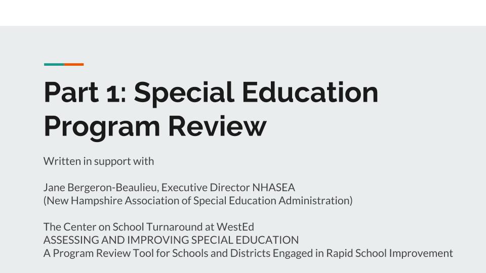 Special Education & Title I - Program Review 5-15-18 (1)